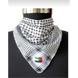 Filistin Temalı Fular 45x45 Unisex Günlük Kullanıma Uygun Puşi Şal Kefiye Filistin Bayrak Afl24106 Siyah - Beyaz