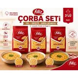 Filiz Çorba Seti 3’lü Karışık Makarna Paket (Tel Şehriye, Arpa Şehriye, Erişte) 3X500 G - Güven Bitkisel