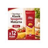 FİLİZ İnce Uzun Klasik Spagetti Makarna 500 g x12 Adet