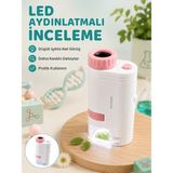 Filizora Digital Market Çocuklar Için Taşınabilir Bilim Mikroskobu 80X-200X Büyütme ve LED Aydınlatma