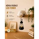 Filkorium3D Askılı Köpek Raf Dekoru 20 cm - LED Fenerli Minimalist Salon, Balkon , Raf ve Ev Aksesuarı Dekoratif Obje - Mum Hediyeli - Beyaz - Altın