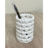 Filkorium3D Kalpli Organizer – Makyaj Fırçalık, Kalemlik ve Aksesuar Düzenleyici - Plastik - 10 cm Ayraç Hediye - Beyaz