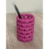 Filkorium3D Kalpli Organizer – Makyaj Fırçalık, Kalemlik ve Aksesuar Düzenleyici - Plastik - 10 cm Ayraç Hediye - Pembe