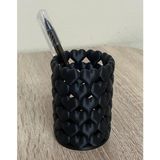 Filkorium3D Kalpli Organizer – Makyaj Fırçalık, Kalemlik ve Aksesuar Düzenleyici - Plastik - 10 cm Ayraç Hediye - Siyah