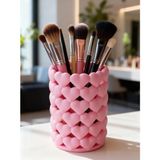 Filkorium3D Kalpli Organizer – Makyaj Fırçalık, Kalemlik ve Aksesuar Düzenleyici - Plastik - 10 cm - Pembe
