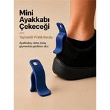 Filkorium3D Mini Pratik Ayakkabı Çekeceği – Taşınabilir Pratik Ayakkabı Giyme Aparatı Kerata - 1 Adet Plastik Kerata - Lacivert