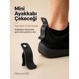 Filkorium3D Mini Pratik Ayakkabı Çekeceği – Taşınabilir Pratik Ayakkabı Giyme Aparatı Kerata - 1 Adet Plastik Kerata - Siyah
