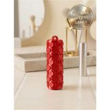 Filkorium3D Parlak Kırmızı Kalp Desenli Boş Lip Balm Kutusu 10 cm - Plastik Dudak Nemlendirici Haznesi - Hediyelik Lip Balm Kutusu