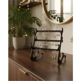 Filkorium3D Takı Standı - Küpe Standı - Kolye Askısı - Modern Takı ve Küpe Standı - 3 Bölmeli Küpe Standı - Siyah