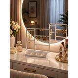 Filkorium3D Takı Standı - Küpe Standı - Kolye Askısı - Modern Takı ve Küpe Standı - 5 Bölmeli Küpe Standı 17X19 cm - Beyaz