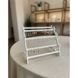 Filkorium3D Takı Standı - Küpe Standı - Kolye Askısı - Modern Takı ve Küpe Standı - 5 Bölmeli Küpe Standı - Beyaz