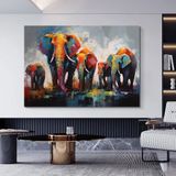 Filler Ailesi Kanvas Tablosu, Afrika Hayvan Duvar Sanatı, Modern Asılı Poster
