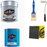 Filli Boya Aqualux Çok Amaçlı Ahşap Metal Cam Plastik Seramik Boyası 2.5lt+Astarix 2.5lt+Boyama Seti ANDEZİT40 - 2.5 Lt - Andezit 40