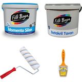 Filli Boya Momento Silan Silikonlu 15 lt + Tavan Boyası 17,5 kg Açık Krem Boya