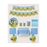 Fillikutum Bluey Temalı 52 Parça 8 Kişilik Doğum Günü Seti Tabak Bardak Balon Flama
