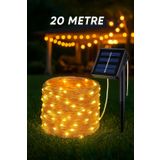 Fillikutum Su Geçirmez 20 Metre Güneş Enerjili Dış Mekan Solar Peri Led Işık Dekoratif Bahçe Aydınlatma Tek Ebat