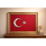 Filografi Türk Bayrağı Çerçeveli Dekoratif Duvar Tablosu (35×50 Cm)