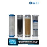 Filter Store Daire Bina Sayaç Girişi 10" Inch 4 Aşama ( Yıkanabilir , Gac , Reçine , Blok ) Yedek Filtre Seti