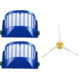 FilterHauz I-Robot Roomba 605 606 Uyumlu 3 Parça Yedek Filtre Fırça Seti