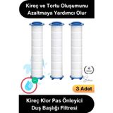 #Filtre 3 Adet Duş Başlığı Filtresi Kireç Klor Pas Önleyici Yedek Filtre Seti Pamuk Su Arıtma Kartuş
