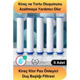 #Filtre 5 Adet Duş Başlığı Filtresi Kireç Klor Pas Önleyici Yedek Filtre Seti Pamuk Su Arıtma Kartuşu Standart Uyum Bany