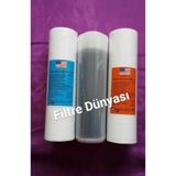 Filtre Dünyası Usa Su Arıtma Filtresi 3Lü Set Arıtıcı Filtresi G.A.C