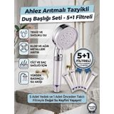 Filtreli Beyaz Duş Başlığı 5 Yedek Filtreli | Su Arıtmalı, Klor Ve Kireç Önleyici, Yüksek Basınçlı