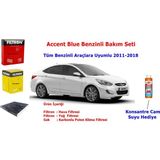Filtron Accent Blue Benzinli Bakım Seti,accent Blue Filtre Seti 2011-2018 Tüm Kasalar-Cam Suyu Hediyeli