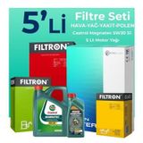 Filtron Alfa Giulietta 1.6 120 HP Castrol Motor Yağlı 2015-2020 5'li Bakım Seti