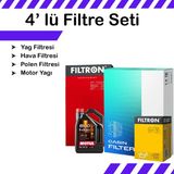 Filtron Audi A1 1.4 Tsi Motul Motor Yağlı 2014-2018 4'lü Bakım Seti