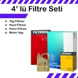 Filtron Audi A4 1.6 Castrol Motor Yağlı 2004-2009 4'lü Bakım Seti