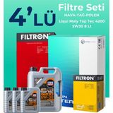 Filtron Audi A7 3.0 Dizel Quatro 245HP Filtre Bakım Seti Liqui Moly Motor Yağlı (2010-2016) 4 Lü