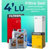 Filtron Audi A7 3.0 Dizel Quatro 272 Hp Filtre Bakım Seti Liqui Moly Motor Yağlı (2014-2018) 4 Lü