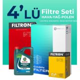 Filtron Audi Q2 1.0 TFSI Castrol Motor Yağlı 2016-2023 4'lü Bakım Seti