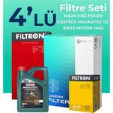 Filtron Citroen C-Elysee 1.6 Dizel Castrol Motor Yağlı 2017-2019 4'lü Filtre Bakım Seti
