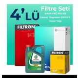 Filtron Citroen C5 Air Cross 1.2 Benzinli Castrol Motor Yağlı 2018-2021 4'lü Filtre Bakım Seti