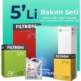 Filtron Citroen DS7 Cross Back 1.5 Dizel Shell Motor Yağlı 2017-2023 5'li Filtre Bakım Seti