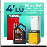 Filtron Citroen DS7 Cross Back 1.6 E-Tense Motul Motor Yağlı 2017-2023 4'lü Filtre Bakım Seti