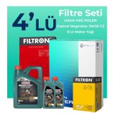 Filtron Citroen Jumpy 1.5 Dizel Castrol Motor Yağlı 2017-2024 4'lü Filtre Bakım Seti