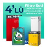 Filtron Fiat 500L 1.6 Dizel Castrol Motor Yağlı 2012-2018 4'lü Filtre Bakım Seti