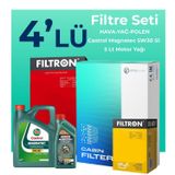 Filtron Fiat Doblo 1.6 Dizel Castrol Motor Yağlı 2015-2023 4'lü Filtre Bakım Seti
