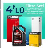 Filtron Fiat Grande Punto 1.4 Benzinli Motul Motor Yağlı 2005-2013 4'lü Filtre Bakım Seti