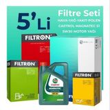 Filtron Fiat Punto 1.3 Dizel Castrol Motor Yağlı Euro 4 2012-2017 5'li Filtre Bakım Seti