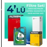 Filtron Fiat Punto 1.3 Dizel Castrol Motor Yağlı Euro 5 2012-2017 4'lü Filtre Bakım Seti