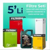 Filtron Ford C-Max 1.5 Dizel Castrol Motor Yağlı 2015-2019 5'li Filtre Bakım Seti