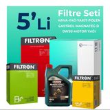 Filtron Ford Fiesta 1.5 Dizel Castrol Motor Yağlı 2017-2020 5'li Filtre Bakım Seti
