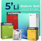Filtron Ford Fiesta 1.5 Dizel Shell Motor Yağlı 2012-2017 5'li Filtre Bakım Seti