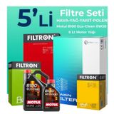 Filtron Ford Kuga 1.5 Dizel Otomatik Motul Motor Yağlı 2019-2023 5'li Filtre Bakım Seti