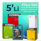 Filtron Ford Mondeo 1.6 Dizel Castrol Motor Yağlı 2015-2018 5'li Filtre Bakım Seti