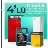 Filtron Ford Transit Custom 2.0 Dizel Castrol Motor Yağlı 2015-2023 4'lü Filtre Bakım Seti